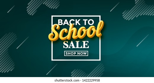 Back to school typographic design on dark abstract background