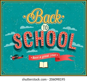 Back to school typographic design. Vector illustration.