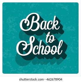 Back to school typographic design. Vector illustration.