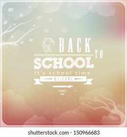 Back to School Typographic Elements - Vintage Style