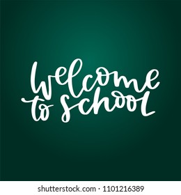 Back to school typographic hand written lettering inscription quote, calligraphy vector illustration. Text sign slogan design for poster, greeting card, print, cool badge, labels