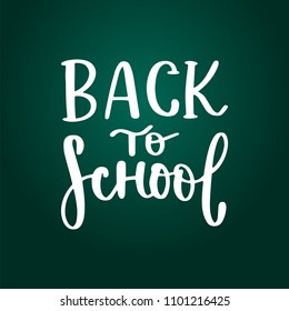 Back to school typographic hand written lettering inscription quote, calligraphy vector illustration. Text sign slogan design for poster, greeting card, print, cool badge, labels