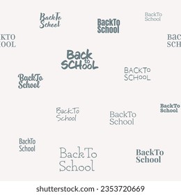 Back to school typographic seamless pattern light background