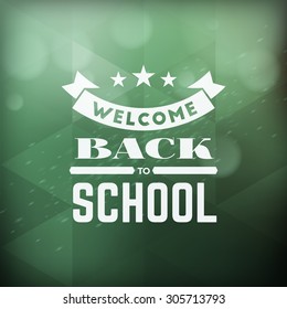 Back to School Typographic Vintage Design. Vector Background with Badge