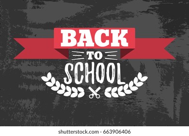 Volver a la tipografía escolar - Estilo vintage de vuelta a la escuela. Ilustración vectorial.