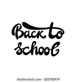 Back to school typographical background on white background. Hand lettering. Vector illustration.