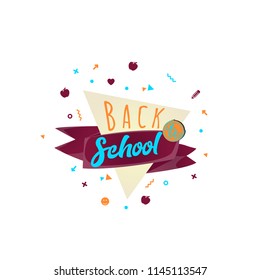 Back to school. Typographical greeting card design. Vector Eps 10.