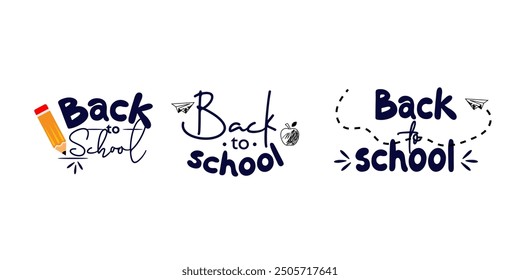 Back to School typography.. School Background. Vector badges, labels and logos