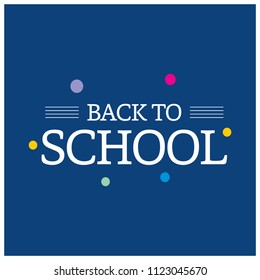 Back to school typography with blue background