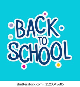 Back to school typography with blue background