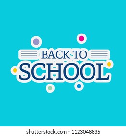 Back to school typography with blue background