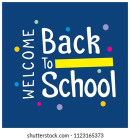 Back to school typography with blue background
