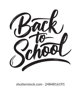 Back to school typography calligraphy silhouette vector style