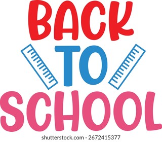 Back To School typography clip art design on plain white transparent isolated background for card, shirt, hoodie, sweatshirt, apparel, tag, mug, icon, poster or badge