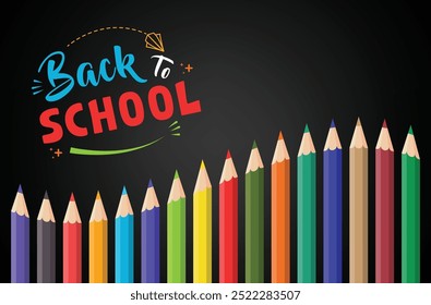 Back to School Typography with Color Pencils Design