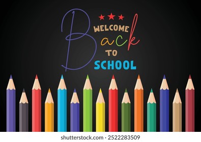 Back to School Typography with Color Pencils Design