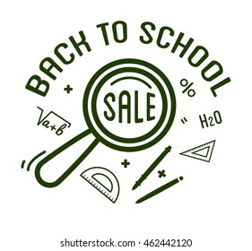 Back to School typography Designs Label. Vector Set.