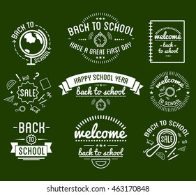 Back to School typography Designs Label Set. Vector Set.