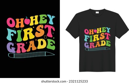 Back To School typography funny t shirt design. teacher tee, apparel, vector illustration, graphic template, print on demand, textile fabrics, retro style, vintage, teachers day t shirt design.