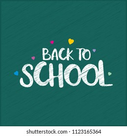 Back to school typography with green background and creative des