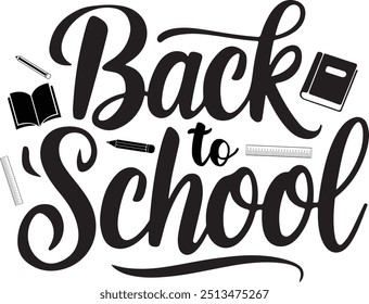 back to school Typography, Silhouette Vector, Back To School T shirt, teacher tee, apparel, vector illustration, graphic template, print on demand, textile fabrics, retro style, typography, vintage,