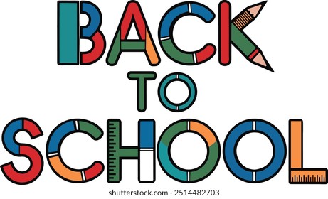 back to school Typography, Silhouette Vector, Back to school vector concept design