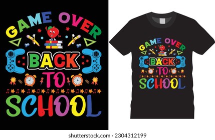 Back to school typography t shirt design vector Print Template. Welcome Back to School T-shirt Design My First Day of School Shirt Design Back To School. Ready for print poster card vintage vector pad