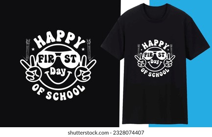 Back to school typography t shirt design vector Print Template. Welcome Back to School T-shirt Design My First Day of School Shirt Design Back To School. Ready for print poster card vintage vector Pod