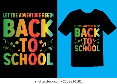 Back to school typography t shirt design vector Print Template. Welcome Back to School T-shirt Design My First Day of School Shirt Design Back To School. Ready for print poster card vintage vector pad