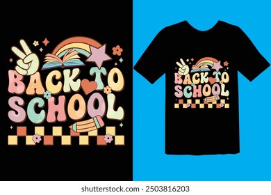 Back to school typography t shirt design vector Print Template. Welcome Back to School T-shirt Design My First Day of School Shirt Design Back To School. Ready for print poster card vintage vector pad