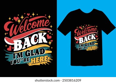 Back to school typography t shirt design vector Print Template. Welcome Back to School T-shirt Design My First Day of School Shirt Design Back To School. Ready for print poster card vintage vector pad