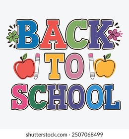 Back to School Typography T shirt Design