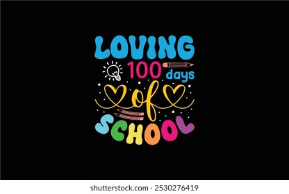 Back to School Typography T-Shirt Design vector graphic template,
100 Days Of School Typography T-Shirt Design vector graphic 
template,