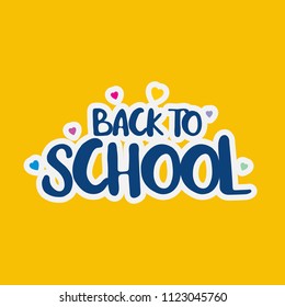 Back to school typography with yellow background