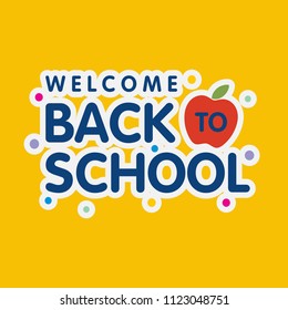 Back to school typography with yellow background