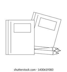 Back to school utensils books and colors pencils cartoons vector illustration graphic design