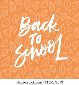 BACK TO SCHOOL. VECTOR SCHOOL AUTUMN HAND LETTERING TYPOGRAPHY