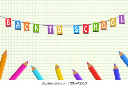 Back to School Vector Background.