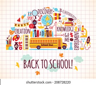 Back to school. Vector background. 