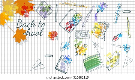 Back to school. Vector background