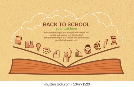 Back To School, Vector Background With Education Icons.