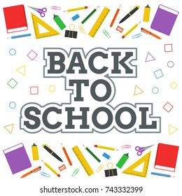 Back To School Vector Background and School Element Icon Vector