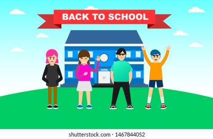 Back to school vector background illustration