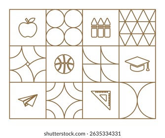 Back to school vector background outline