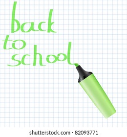 back to school vector background with realistic marker. EPS10