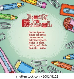 back to school vector background. school subjects