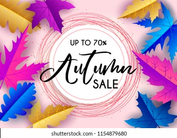 Back to school vector banner design with colorful school elements, education items and space for text in a background. Vector illustration. Autumn flyer, poster, banner, menu, offer.