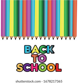 Back to school vector banner design with colorful pencil. Vector illustration.