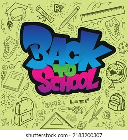 Back to school vector banner design illustration