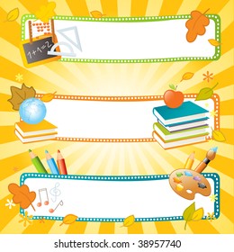  back to school vector banners, educational theme